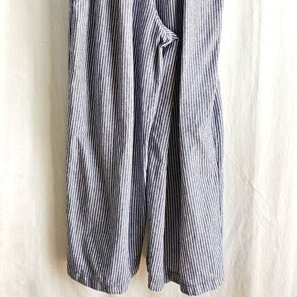 Old Navy Blue & White Stripe Linen Blend Jumpsuit - Picture 15 of 16
